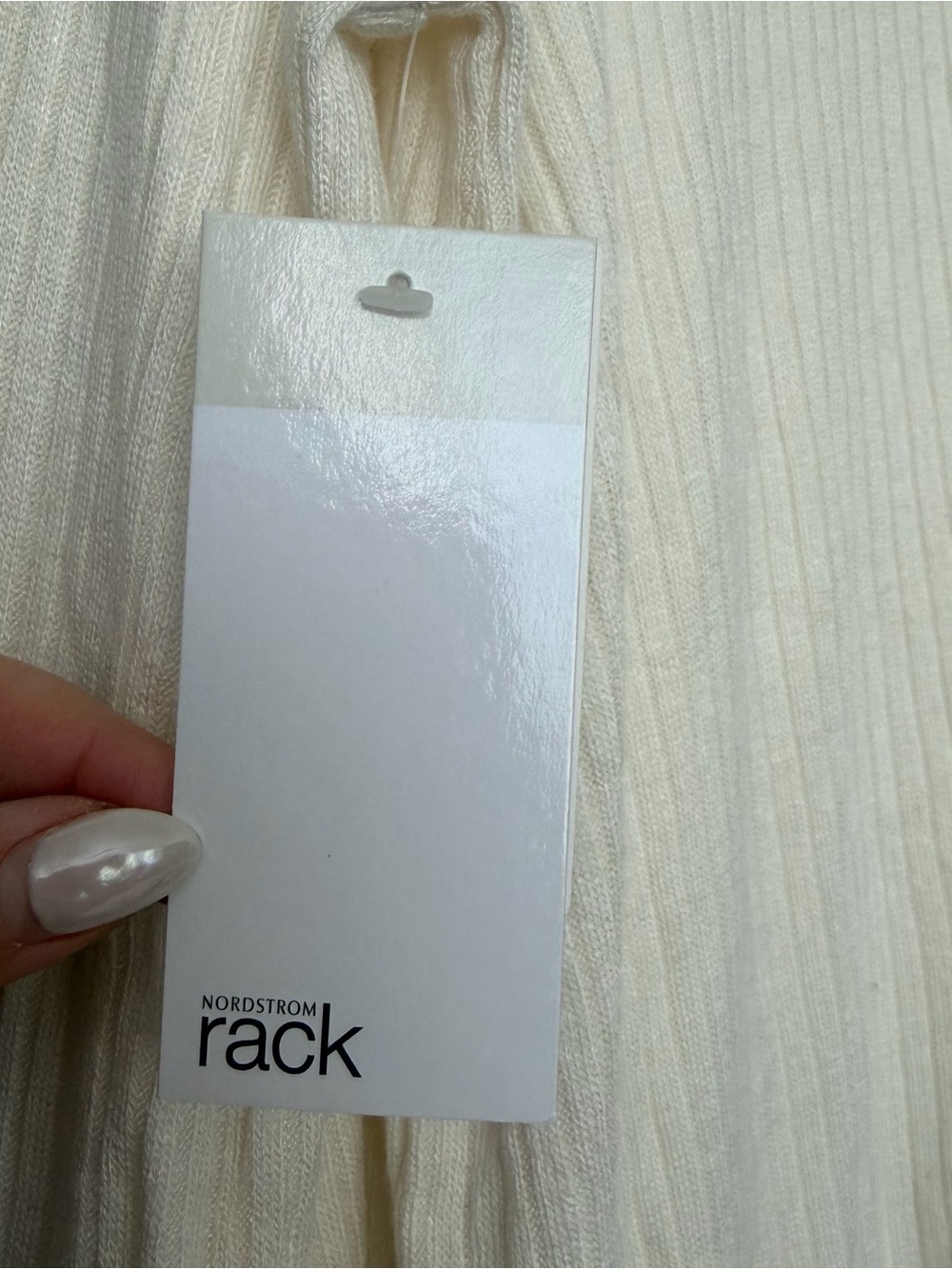Nordstrom Rack Ribbed Johnny Collar Top Cream - Picture 7 of 7